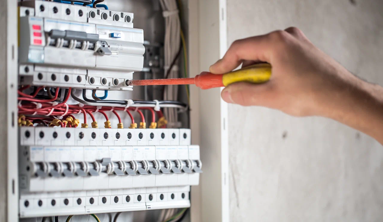 Electrician working projec board in new jersey